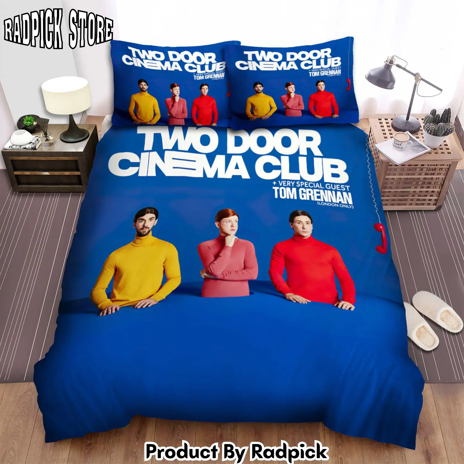 Radpick two door cinema club music blue background bed sheets spread comforter duvet cover bedding sets rp327618